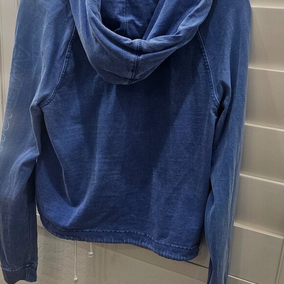 American Eagle Light Blue Drawstring Hoodie Women's Size P/S - Picture 7 of 10